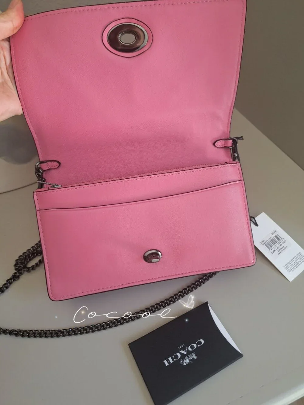 NWT Coach 1941 Dinky Pink Multi Foldove Colorblock Quilting Rivets Bag 27091-New